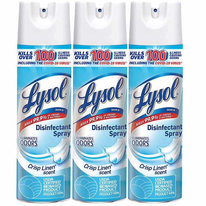 Lysol Disinfectant Spray, Crisp Linen, 19 oz, [3 Pack]