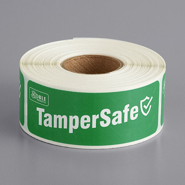Tamper Evident Green Label Roll 1" X 3" [Temper Safe]