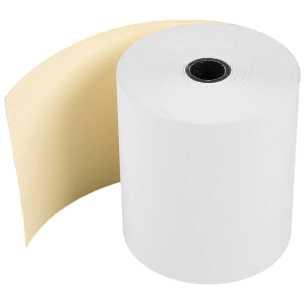 Point Plus 3" x 90' Carbonless 2-Ply Cash Register POS Paper Roll Tape [50/Case]