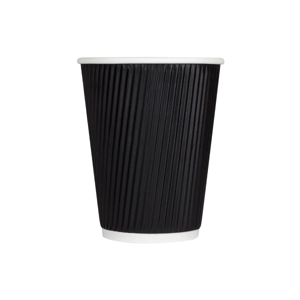 8 oz. Double Wall / Ripple Wall Paper Hot Cup, Black (500/Case)