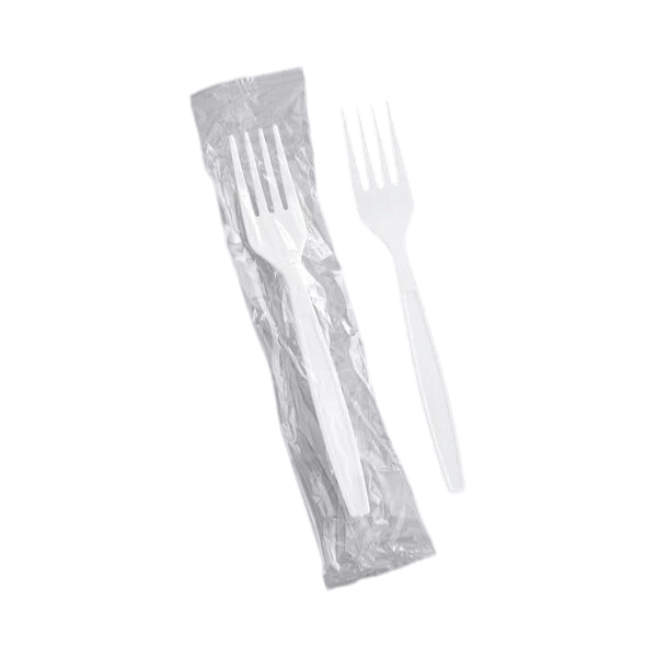 Heavy Weight Individually Wrapped Plastic Fork, White [1000/Case]