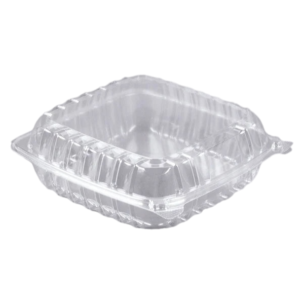 Dart C95PST1 - 8 7/8" x 9 3/8" x 3" Hinged Lid Plastic Container - 200/Case