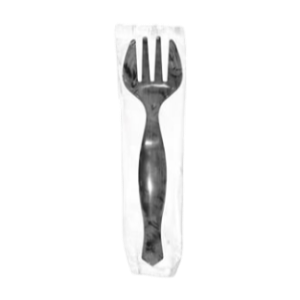 Plastic Serving Fork Heavy Weight Black, Individually Wrapped [144 Pack]