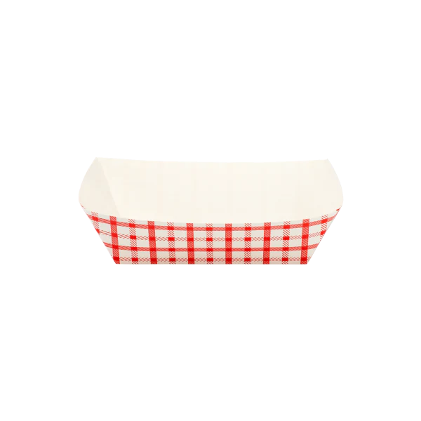 1 LB Food Tray - Shepherd's Check, Red [1000/Case]