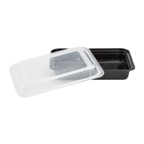 Elite 28 oz Microwavable Rectangular Containers with Lids [150/Case]