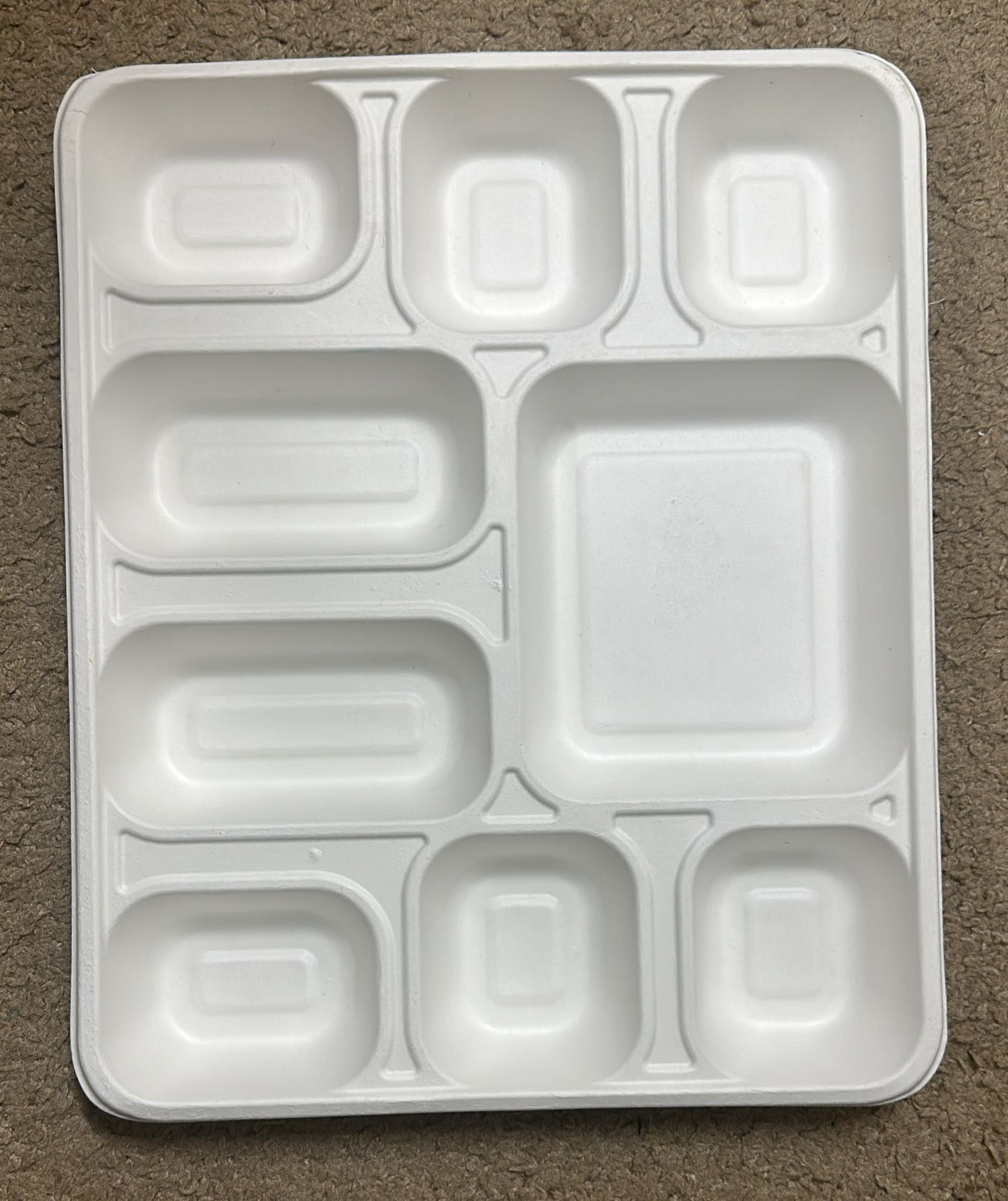 9 Compartment Rectangular Biodegradable Meal Tray [200/Case]