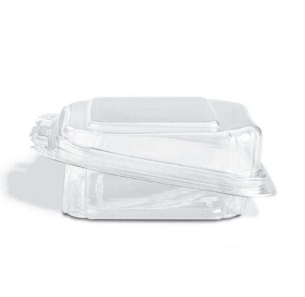 Clear Angled RPET Hinged Container [200/Case]