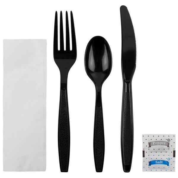 Karat Heavy Weight 6 Pcs Meal Kit, Black [250/Case]