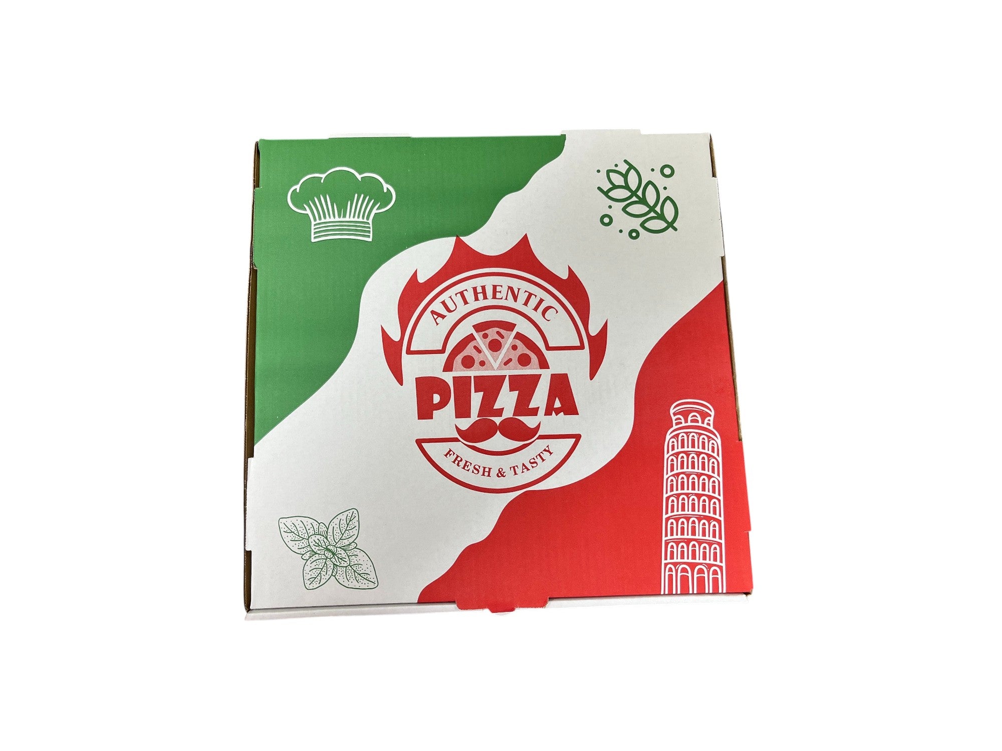 Tower Print 12''x 12''x 2'' Corrugated Pizza Box, White  [100/Pack]