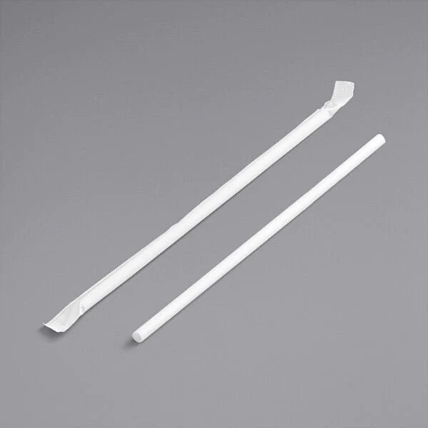 Plastic Giant Straws 7 3/4" Paper Wrapped [300 Pack]